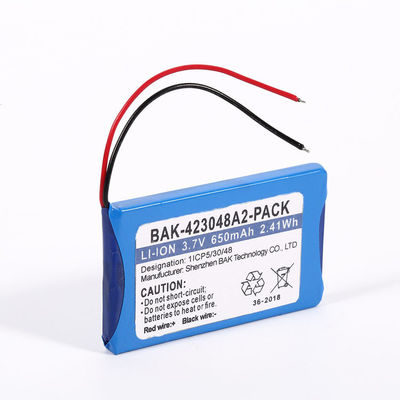 Small Capacity Rechargeable 423048A2 3.7V 650mAh Square Li-Ion Battery Pack for Digital Product