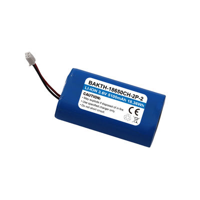 1S2P 3.6V 5100mAh Cylindrical Lithium ion Battery Pack for Electronic Devices