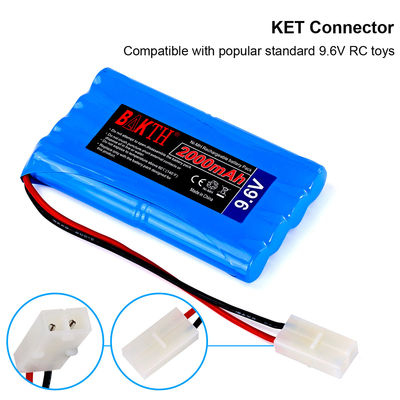 BAKTH 9.6V 2000mAH Nickel Metal Hybrid Batteries 8 Cell With KET Connector Plug
