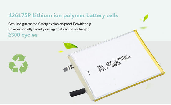 3.7V Rechargeable Li Ion Battery 3060MAh Li Polymer Cell With Customized Size