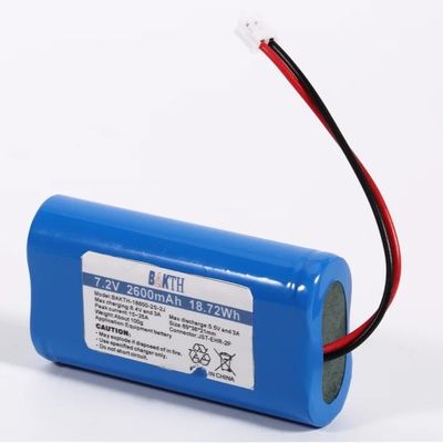 OEM Custom 7.2V Rechargeable Lithium Ion 2600mAh 18650 Battery Cell 2S Li-ion Battery Pack