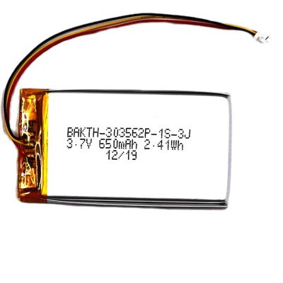 Portable Lipo Battery Bank 3.7V 650mAh Polymer Battery With JST Connector