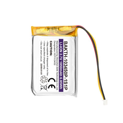 3.7V Li Polymer Battery Pack BAKTH-103450P-1S1P 1850mAh Home Rechargeable Battery Pack
