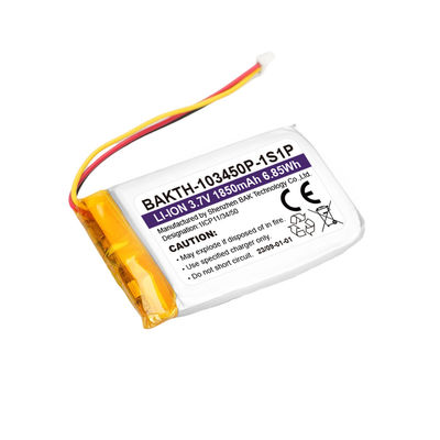 3.7V Li Polymer Battery Pack BAKTH-103450P-1S1P 1850mAh Home Rechargeable Battery Pack