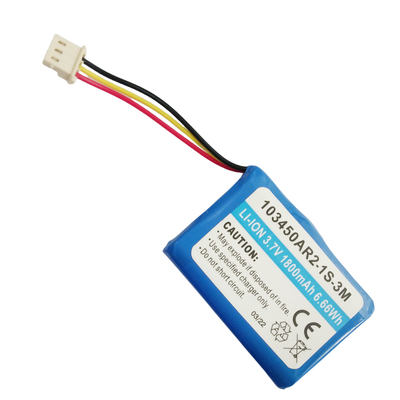 3.7V 1800mAh Lithium Ion Battery Cell 103450AR-1S-3M for Industrial Use