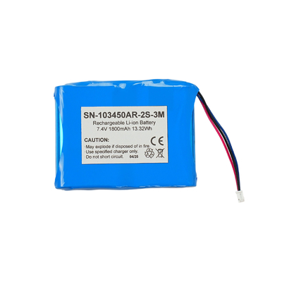 BAKTH Lithium Battery Pack for Industrial Needs 7.4V 1.8Ah Rechargeable Li-ion Battery