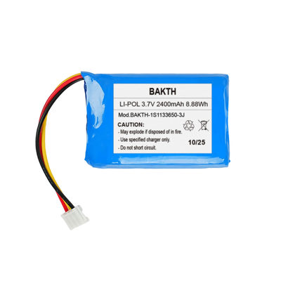 3.7V 2400mAh Flat Rechargeable Lithium Polymer Battery For Portable Devices