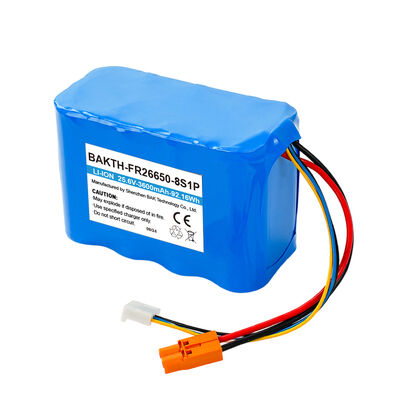 8S1P 26650 Cell Design High-Voltage 25.6V 3600mAh Li-ion Battery Pack for Industrial Sensors