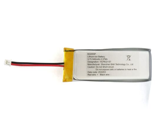 Portable Custom Battery Pack BAKTH-LP-602055-1S-2M For Consumer Electronics