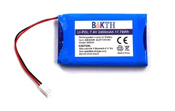 Lithium Ion Battery Pack BAKTH-585080P-2S-2M 7.4V, 2400mAh For Electronic Devices