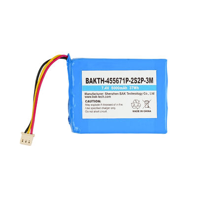 Stable 7.4V 5000mAh 2S2P 455671P Li-Polymer Battery Pack for Portable Electronics 