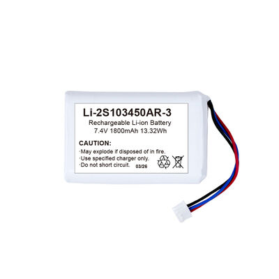 Customizable 103450AR Rechargeable Li-ion Battery 7.4V 1800mAh Lithium Pack