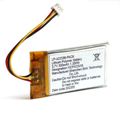 Fast Charge Li Pol Battery LP-422339 3.7V 350mAh For Mobile Wearable Devices