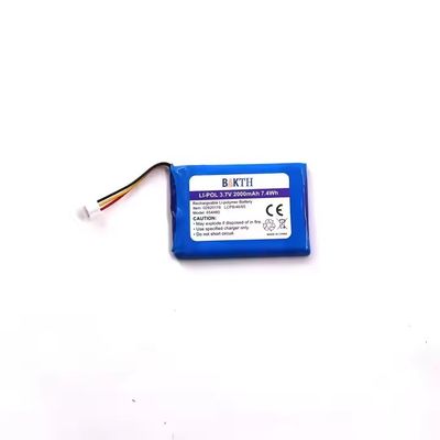 BAKTH Rechargeable Battery Pack 654460P-1S-3J 3.7V 2000mAh Lithium Polymer Battery for Electronic Appliance