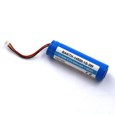 Fishlight Use BAKTH-14500-1S-3W 3.7V 800mAh Rechargeable Lithium Ion Batteries With Lead Out Line