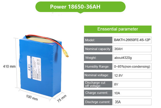 Factory Wholesale 12.8V 36Ah LiFePo4 Lithium Iron Phosphate Battery Pack for Detector
