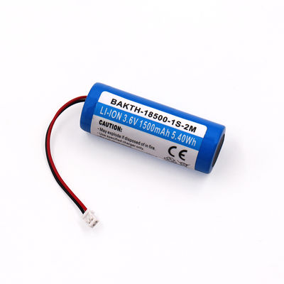 Factory Price High Capacity BAKTH-18500-1S-2M 3.6V 1500mAh Lithium Ion Rechargeable Battery Pack