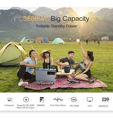 Outdoor Portable Power Station LiFePO4 51.2V 72Ah Lithium Iron Phosphate Battery With Wheel