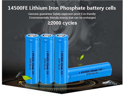 600mah Rechargeable Li Ion Battery 3.2v 14500 Lifepo4 Li Ion Battery