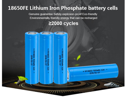 3.2V 1000Mah Rechargeable Li Ion Battery 1500mAh Cylindrical Lifepo4 Battery Cell IFR 18500FE