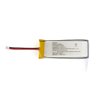 Digital Product Use Li-Pol Battery Manufacturer LP-602055-1S-2M 1S1P 3.7V 640mAh Lithium Ion Polymer Battery Pack