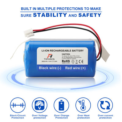 9.6V 2600mAh Li-ion Replacement Battery Compatible with Robot Vacuum Cleaners
