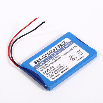Small Capacity Rechargeable 423048A2 3.7V 650mAh Square Li-Ion Battery Pack for Digital Product