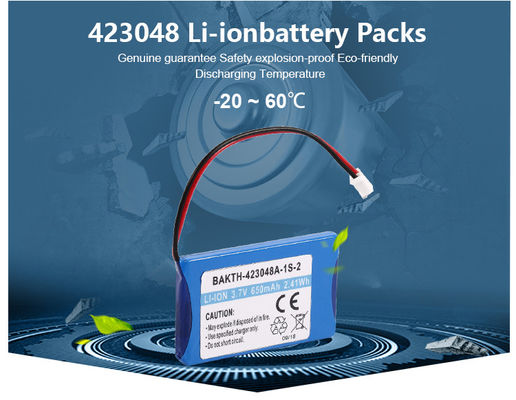 Small Capacity Rechargeable 423048A2 3.7V 650mAh Square Li-Ion Battery Pack for Digital Product