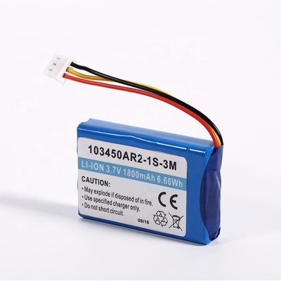 Multipurpose 103450AR2-1S-3M 3.7V 1800mAh Rechargeable Flat Lithium Battery Packs for Fishing Apparatus