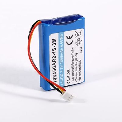 Multipurpose 103450AR2-1S-3M 3.7V 1800mAh Rechargeable Flat Lithium Battery Packs for Fishing Apparatus