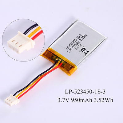 Best Gsp Lipol Battery LP-523450-1S-3 3.7V 950mAh Lithium Ion Polymer Batteries for Consumer Electronics