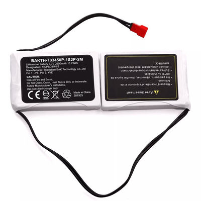 Snow / Ski Boots Use Rechargeable Li-polymer Battery 703450P 1S2P 3.7V 2900mAH Lithium Ion Battery Pack