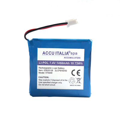 Factory Made Recharge 7.4 Volt Battery 02820126 1450mAh Lithium Battery Manufacturing Line 10.73Wh Rechargeable Lipo Battery