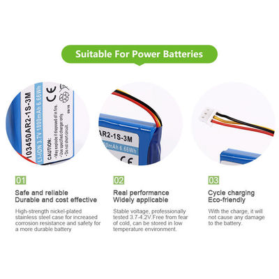 Factory Price Smart Charger Power 103450 Li-ion Prismatic Battery Pack 3.7v 1800mah