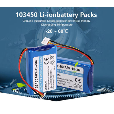 Factory Price Smart Charger Power 103450 Li-ion Prismatic Battery Pack 3.7v 1800mah