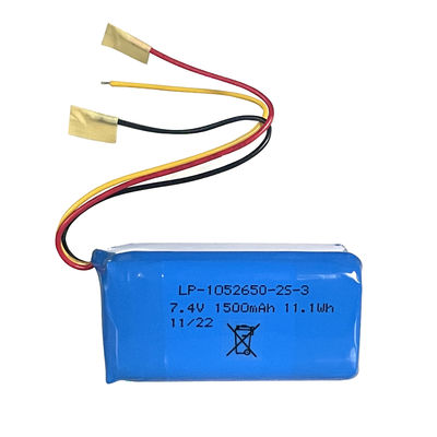 Manufacturer Customized Pack LP-1052650-2S-3  7.4V 1500mah Factory Price Lithium Ion Batteries Pack Rechargeable