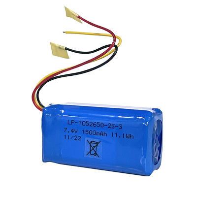 Manufacturer Customized Pack LP-1052650-2S-3  7.4V 1500mah Factory Price Lithium Ion Batteries Pack Rechargeable