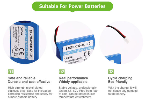 650mAh 3.7V 423048 Li-Ion Rechargeable Battery Pack Best Price High Quality