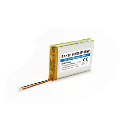 6000mAh Li Polymer Battery Cell 635061P 1S2P 3.8V Rechargeable Li Polymer Battery Pack