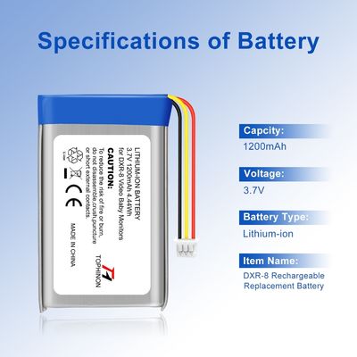 Rechargeable Replacement Li Ion Battery 3.7V 1200mAh For DXR 8 Baby Video Monitor