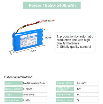 Rechargeable  Lithium Ion 18650 4s2p Pack 14.68V 6.4Ah E-Bike Cylindrical Battery