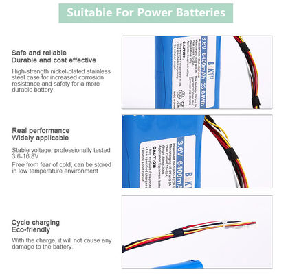 Rechargeable  Lithium Ion 18650 4s2p Pack 14.68V 6.4Ah E-Bike Cylindrical Battery