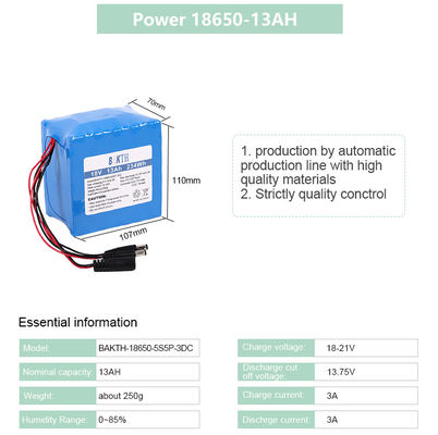 Custom Golf Carts Use Li Ion Battery Packs High Power BAKTH-18650-5S5P-3DC 18V 13Ah Rechargeable Lithium Battery Pack