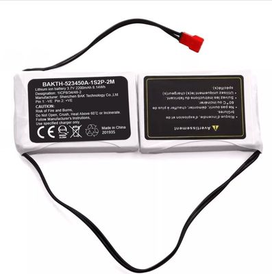 Snow / Ski Boots Use Li-ion Battery BAKTH-523450A-1S2P-2M 3.7v 2200mah Rechargeable Li Pol Batteries