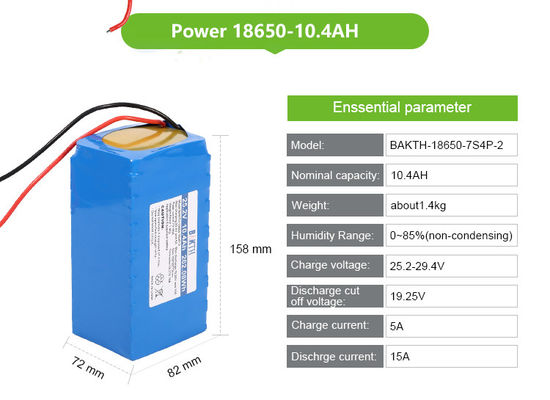 18650 7S4P 25.2V 10.4ah Suitable for Luminaire Lighting Rechargeable Li Ion 18650 Li-ion Battery Pack