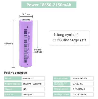 Beauty Apparatus Lithium Ion Battery Cell 18650 3.6V 3.7V 2500Mah High Rate 20A 30A Discharge Current Power Type Li-ion Battery