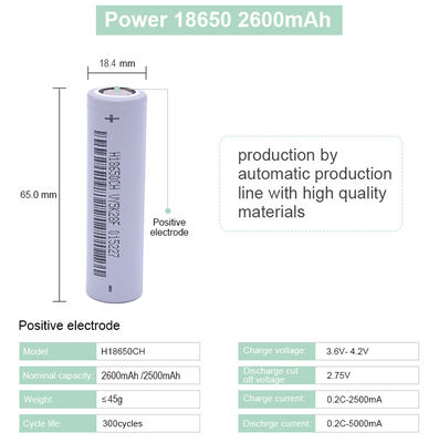 Scooter Use Rechargeable Lithium Scooter Battery 18650 3.6V 2600mAh Battery Cell for Electric Vehicles