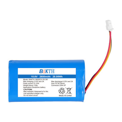 18650CH-3S-3M 10.8V 2600mAh Lithium Ion Battery High Discharge Rate Li-Ion Battery Pack for Consumer Electronics