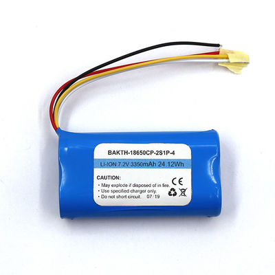 High capacity rechargeable lithium ion battery pack 18650CP 2S1P 7.2V 3350mAh