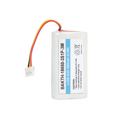 10.8V 3000mAh 18650 3S1P Lithium Battery Pack Cylindrical Lithium Ion Batteries